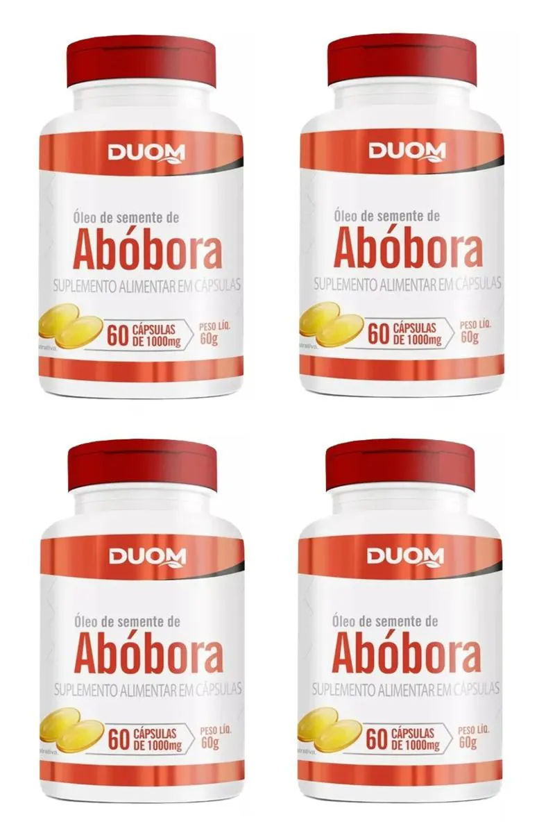 KIT 4 SUPLEMENTO ÓLEO DE SEMENTE DE ABóBORA DUOM 60CPS