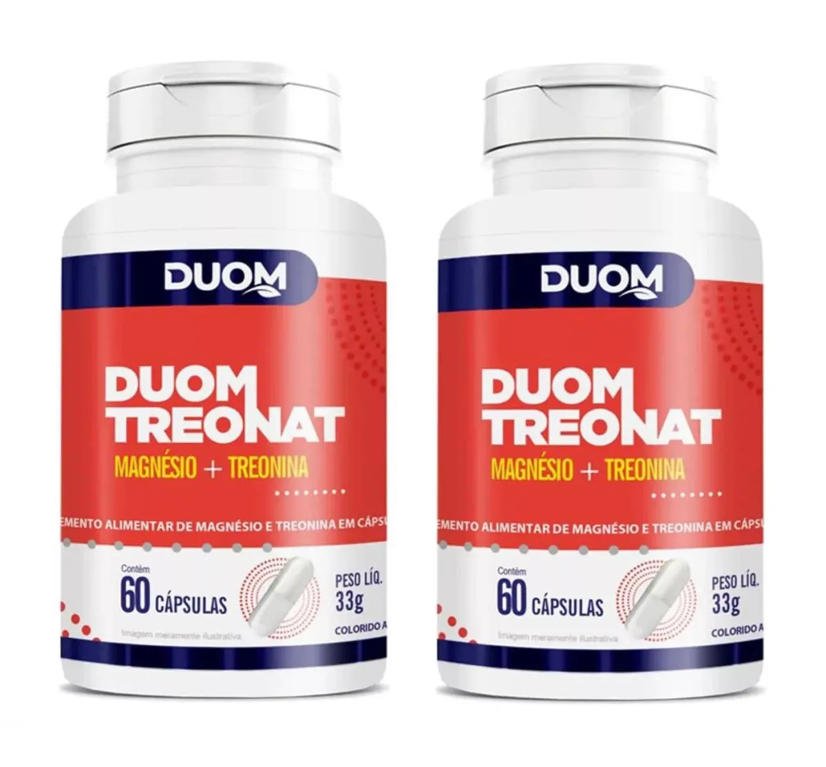 KIT 2 SUPLEMENTO DUOM TREONAT MAGNéSIO + TREONINA 60CPS