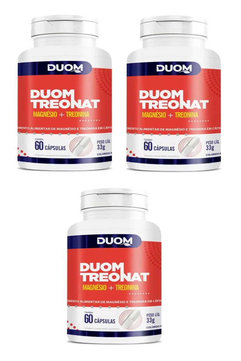 KIT 3 SUPLEMENTO DUOM TREONAT MAGNéSIO + TREONINA 60CPS