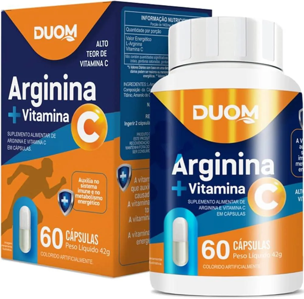 ARGININA + VITAMINA C 500MG DUOM IMUNIDADE 60CPS