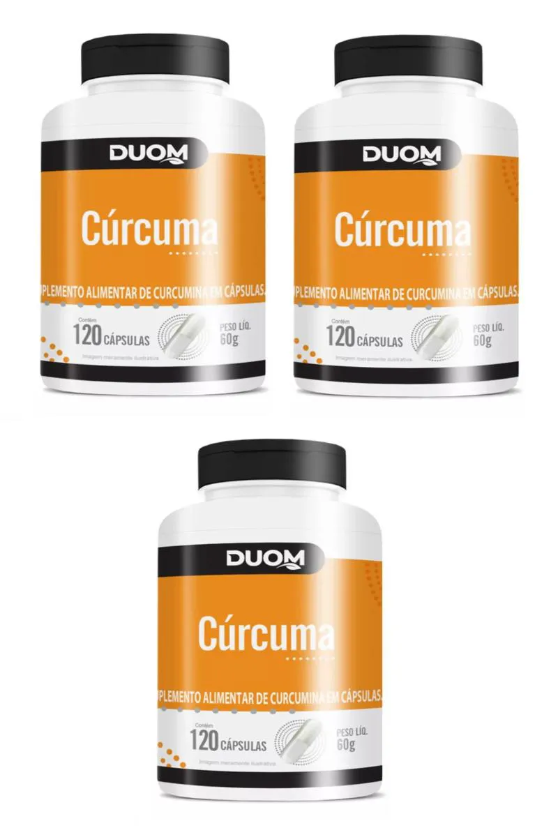 KIT 3 SUPLEMENTO CúRCUMA  ANTIOXIDANTE EMAGRECIMENTO 120CPS