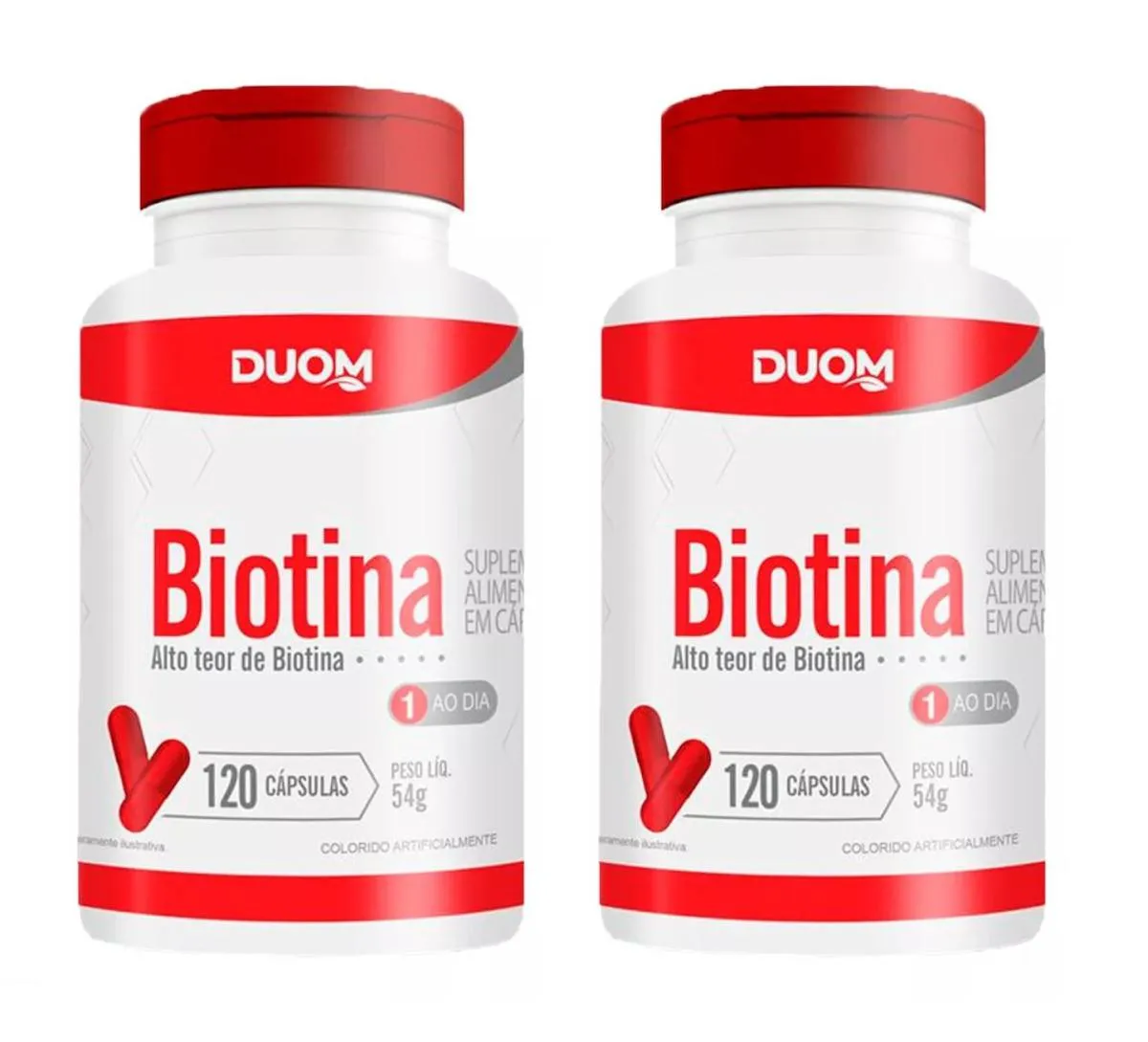KIT 2 SUPLEMENTO BIOTINA VITAMINA B7 PELE E CABELO 120CPS