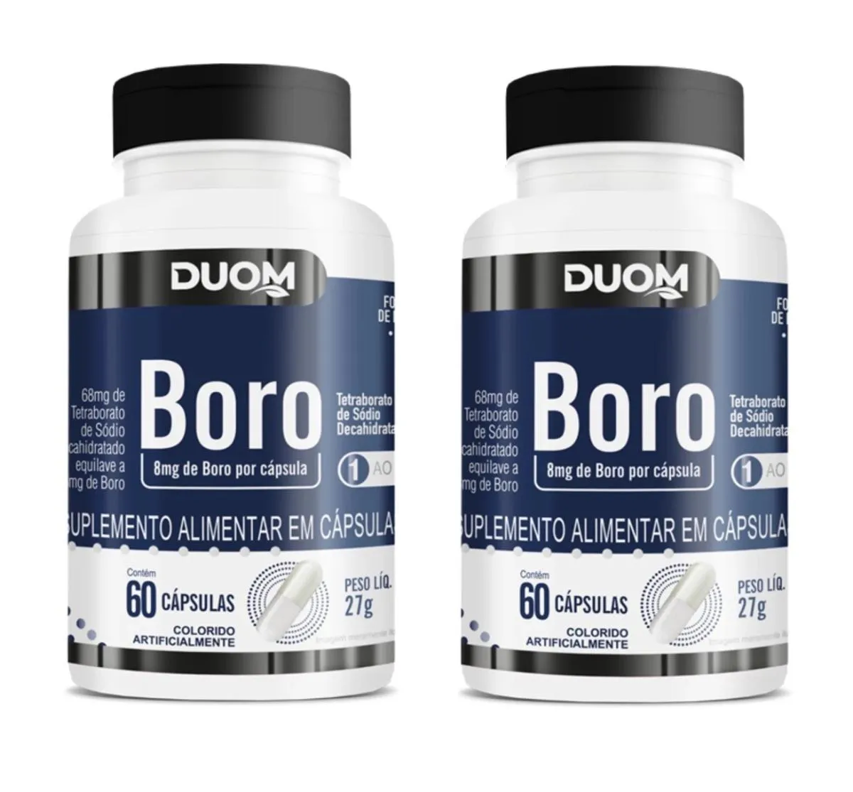 KIT 2 SUPLEMENTO BORO 8MG DUOM MEMóRIA CONCENTRAçãO 60CPS