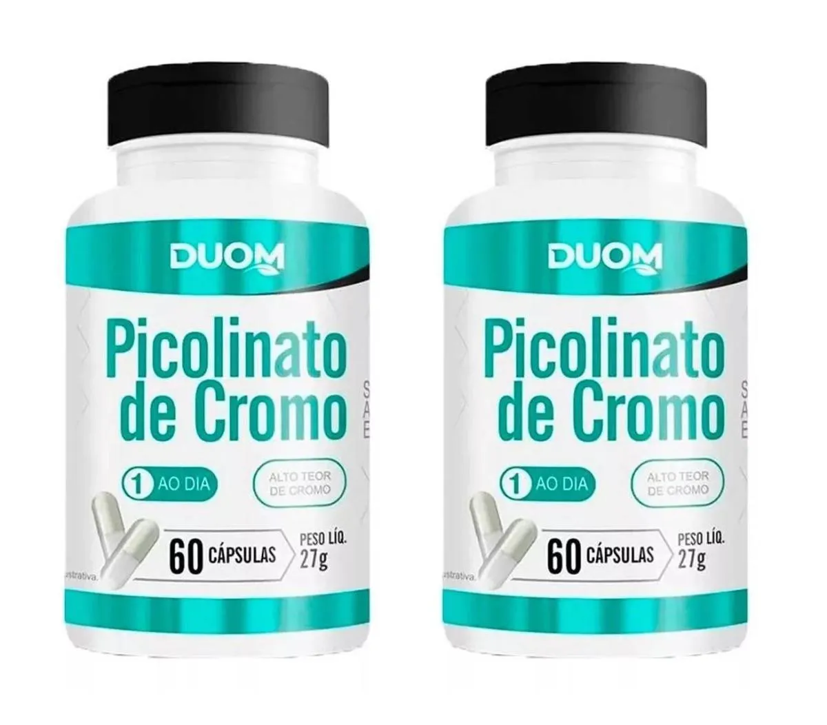 KIT 2 SUPLEMENTO PICOLINATO DE CROMO DUOM EMAGRECIMENTO 60CPS