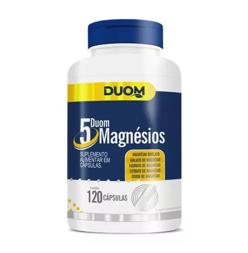 5 MAGNéSIOS DUOM QUELATO MALATO TAURATO CITRATO ÓXIDO 120CPS