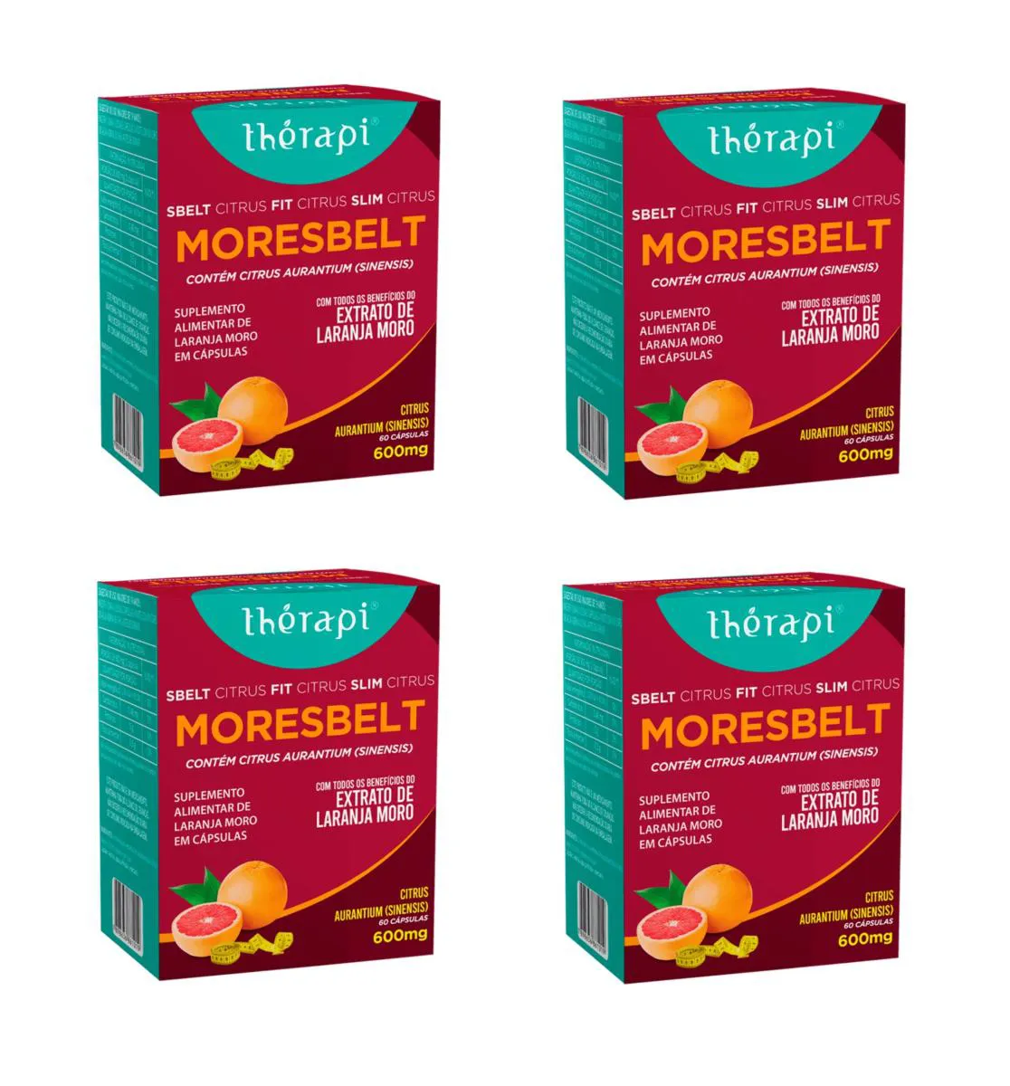 KIT 4 SUPLEMENTO THéRAPI MORESBELT EXTRATO LARANJA MORO 60CP