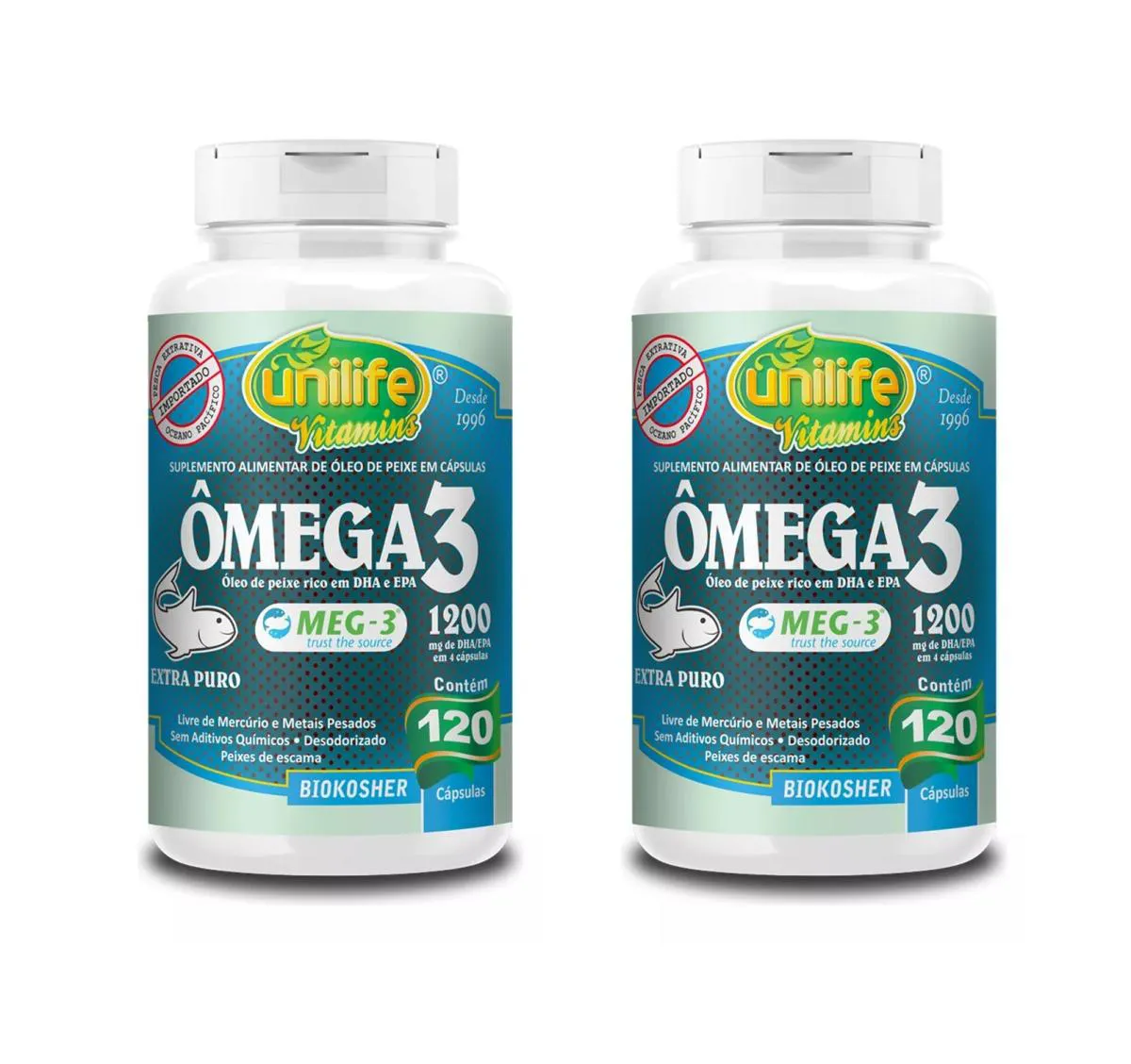 KIT 2 SUPLEMENTO UNILIFE ÔMEGA 3 PURO 1200MG DHA EPA  60CPS