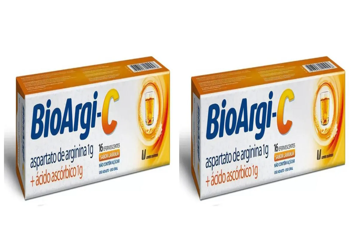 KIT 2 VITAMINA C 1G + ARGININA BIOARGI C 16CPS EFERVESCENTES
