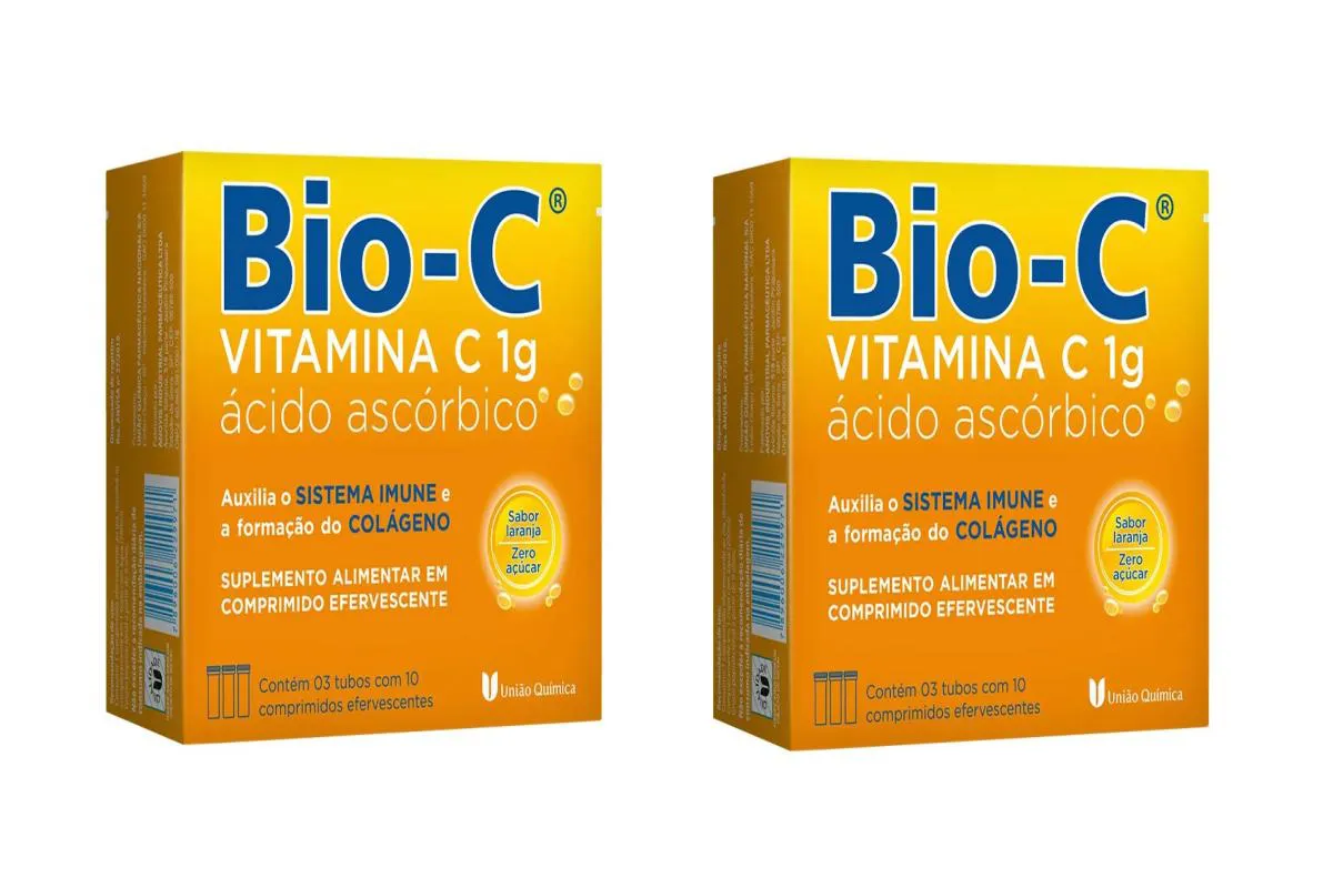 KIT 2 VITAMINA C BIO-C 1G ÁCIDO ASCóRBICO 30CP EFERVESCENTES