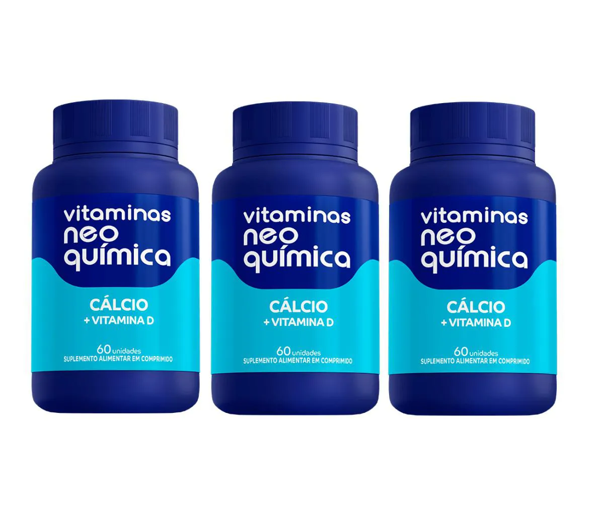 KIT 3 CáLCIO + VITAMINA D 60 CáPSULAS - NEO QUíMICA