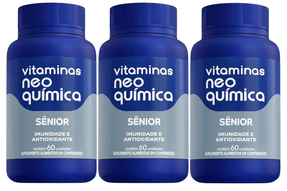 KIT 3 VITAMINA SêNIOR 50+ COM 60 CáPSULAS - NEO QUíMICA