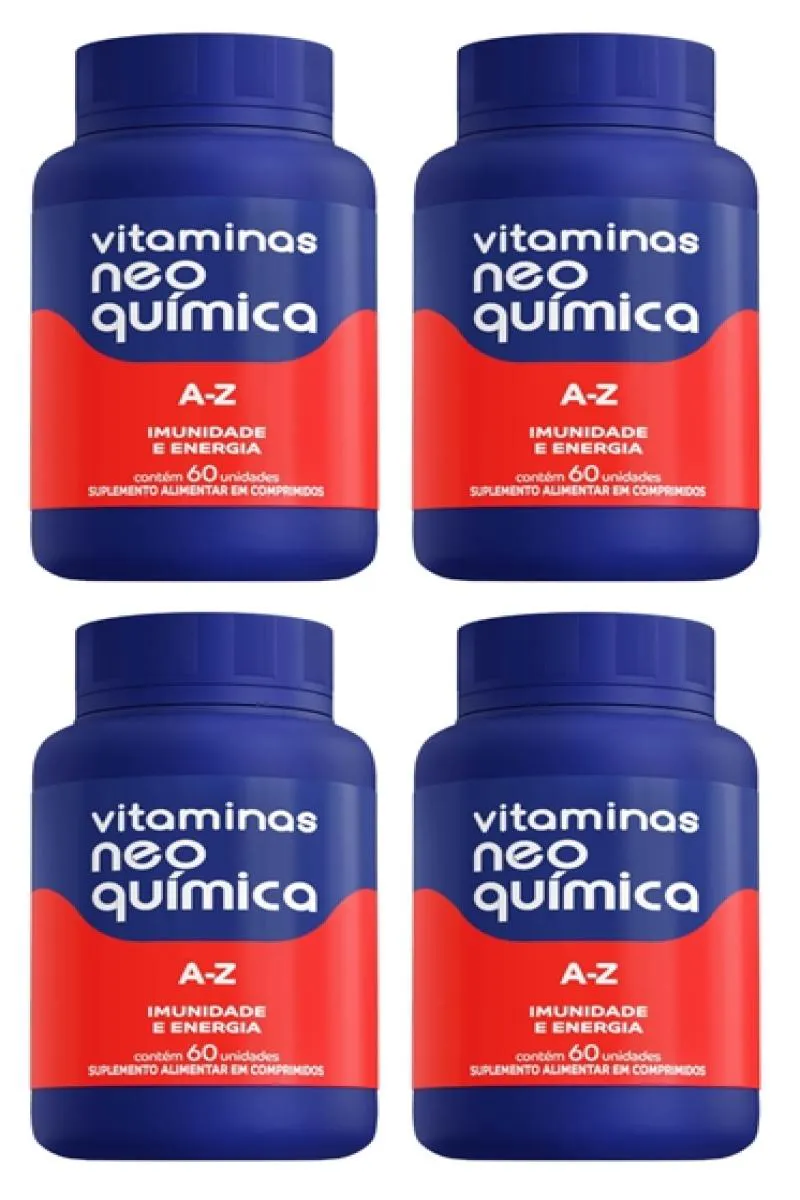 KIT 4 VITAMINA A-Z SUPLEMENTO 60 CáPSULAS - NEO QUíMICA