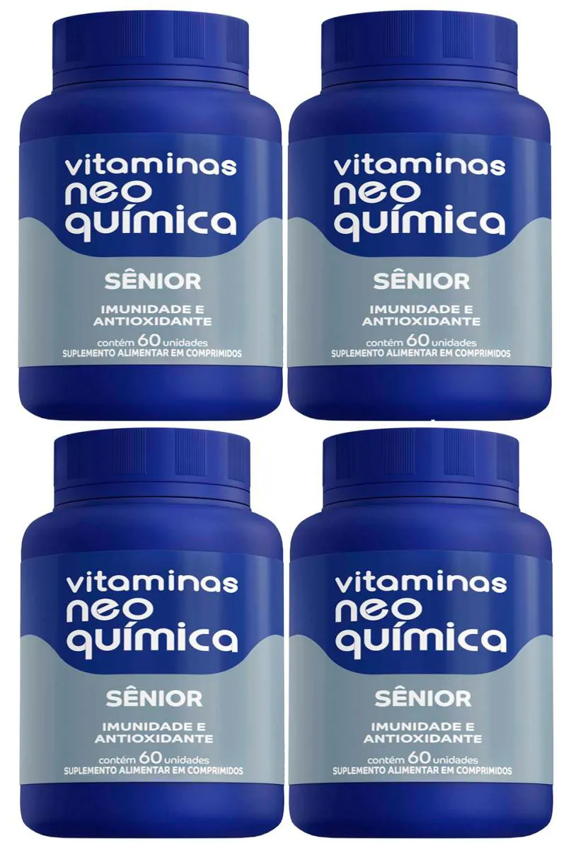 KIT 4 VITAMINA SêNIOR 50+ COM 60 CáPSULAS - NEO QUíMICA