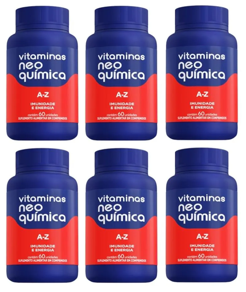 KIT 6 VITAMINA A-Z SUPLEMENTO 60 CáPSULAS - NEO QUíMICA
