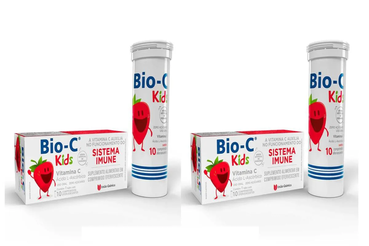 KIT 2 VITAMINA C BIO-C KIDS IMUNIDADE 10CPS EFERVESCENTES