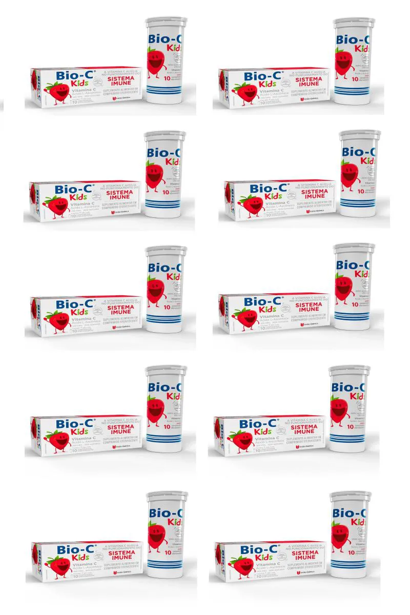 KIT 10 VITAMINA C BIO-C KIDS IMUNIDADE 10CPS EFERVESCENTES