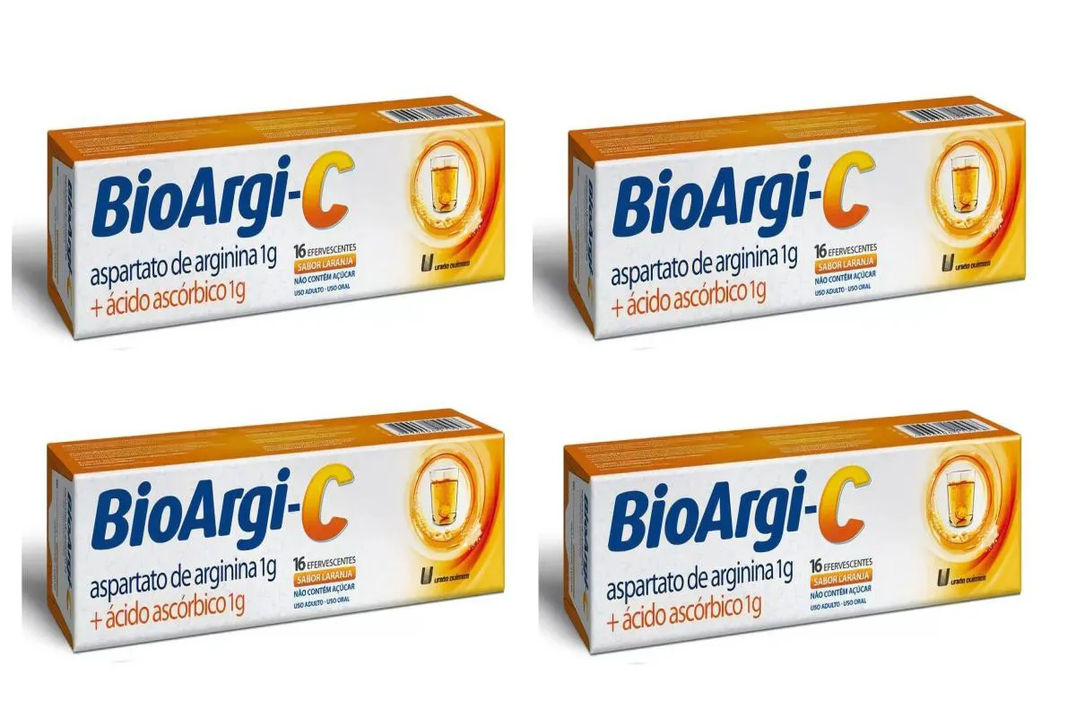 KIT 4 VITAMINA C 1G + ARGININA BIOARGI C 16CPS EFERVESCENTES