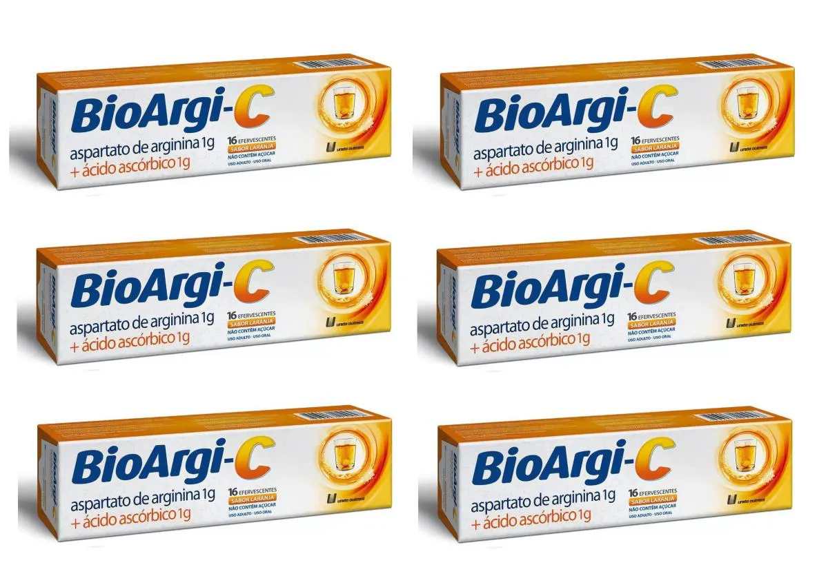 KIT 6 VITAMINA C 1G + ARGININA BIOARGI C 16CPS EFERVESCENTES