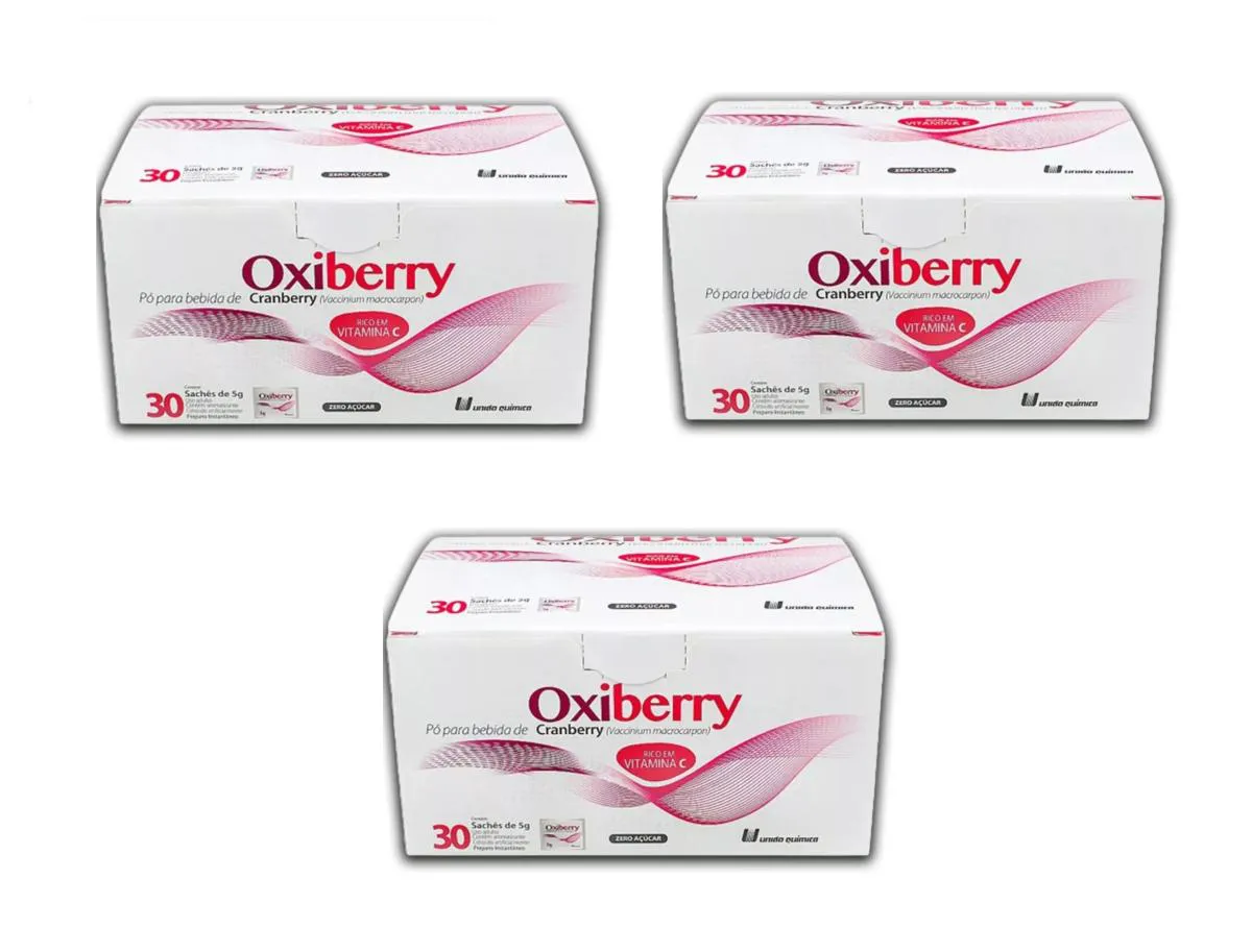 KIT 3 SUPLEMENTO OXIBERRY CRANBERRY VITAMINA C 30 SACHêS