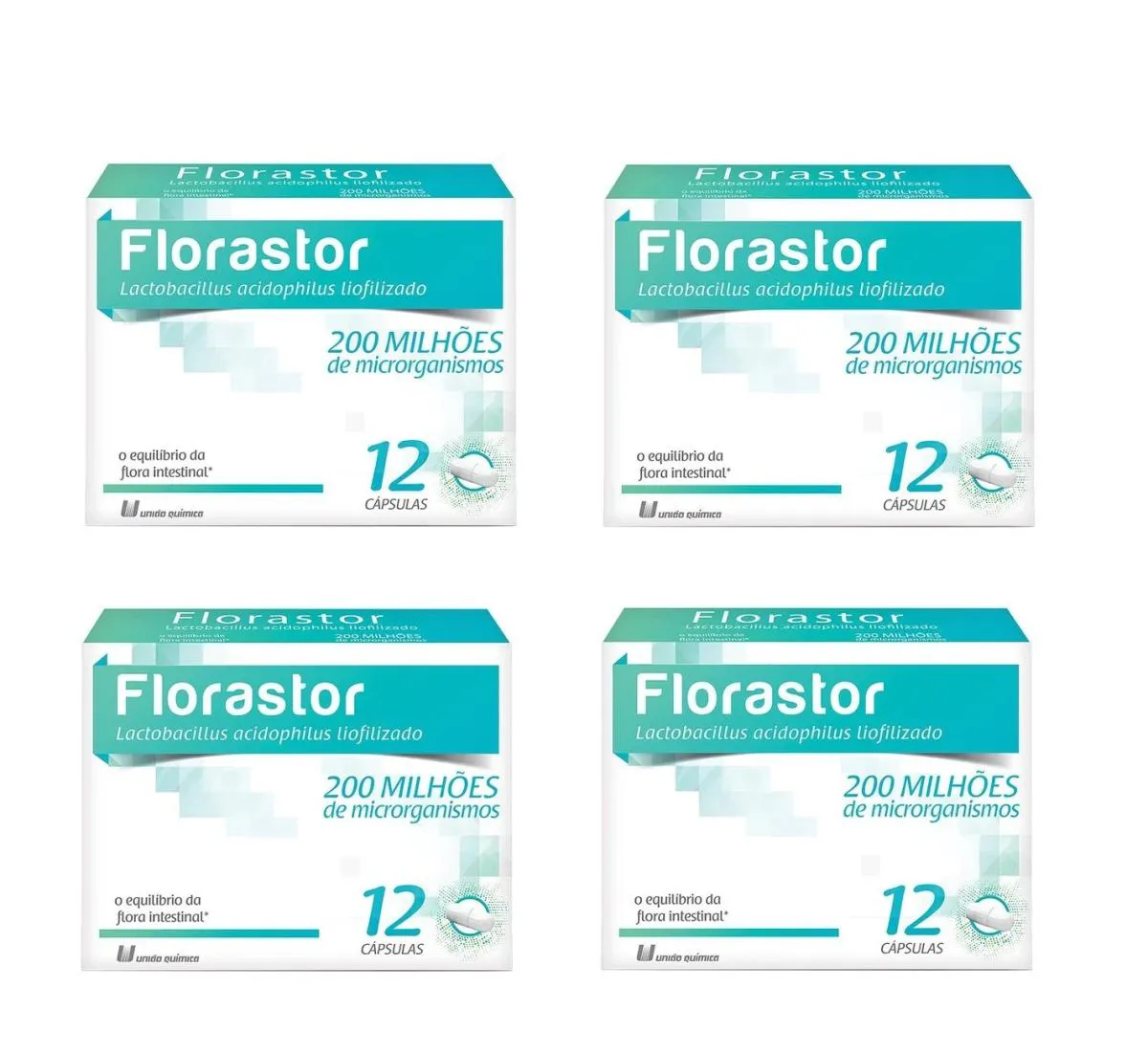 KIT 4 SUPLEMENTO FLORASTOR PROBIóTICO LACTOBACILLUS 12CPS