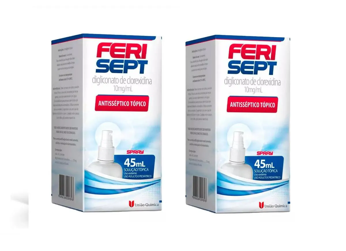 KIT 2 ANTISSéPTICO SPRAY FERISEPT CORTES E FERIMENTOS 45ML