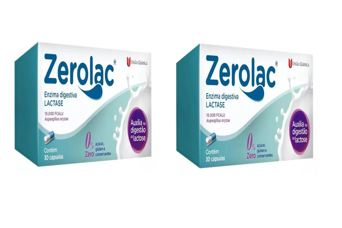 KIT 2 SUPLEMENTO ZEROLAC LACTASE 10000UFCC DIGESTãO 30CPS