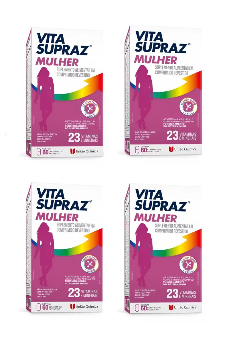 KIT 4 SUPLEMENTO VITA SUPRAZ MULHER IMUNIDADE 60CPS