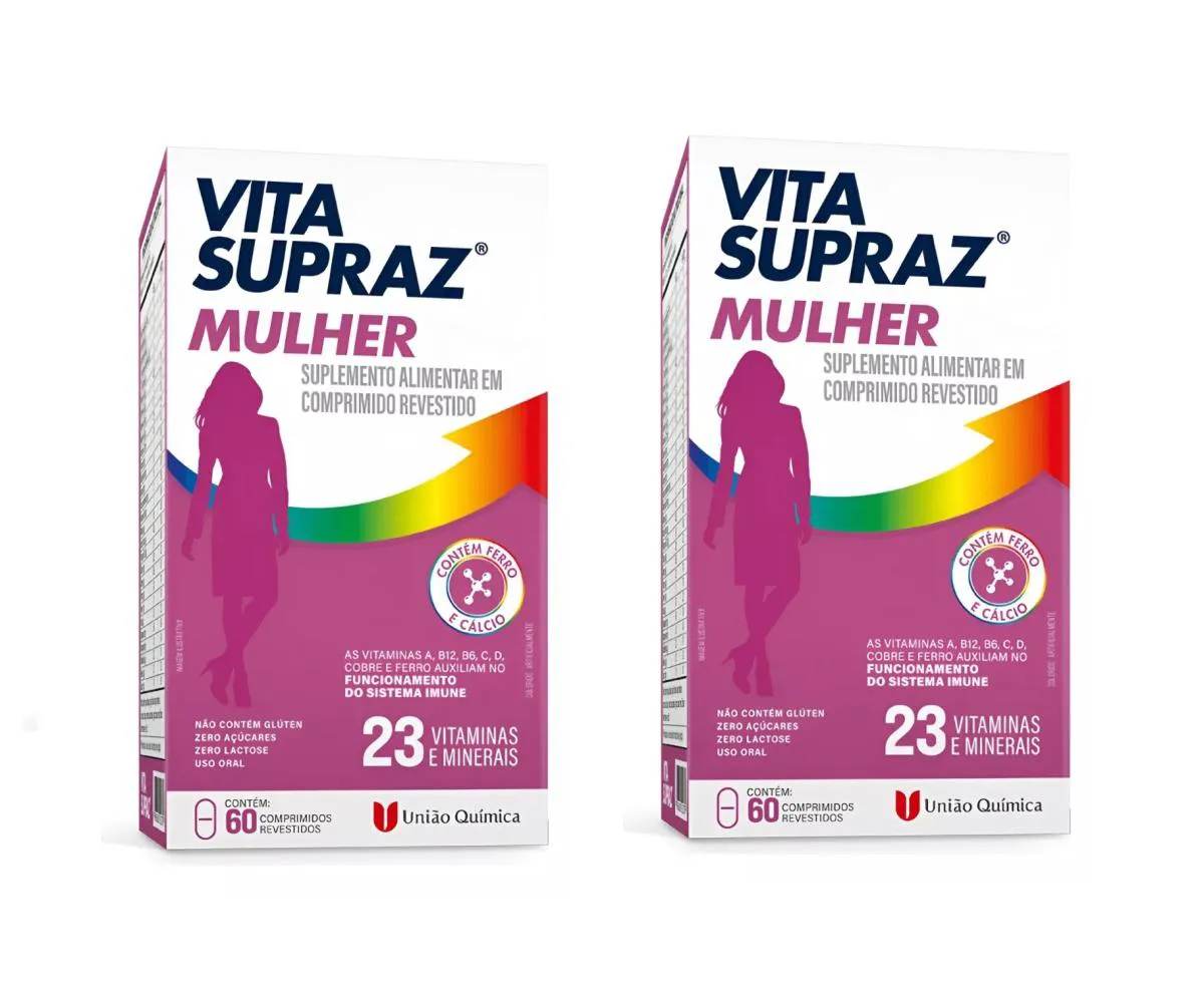 KIT 2 SUPLEMENTO VITA SUPRAZ MULHER IMUNIDADE 60CPS