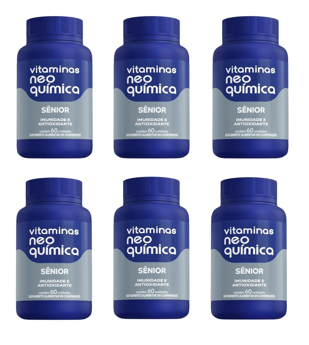 KIT 6 VITAMINAS NEO QUíMICA SêNIOR IMUNIDADE 60UN