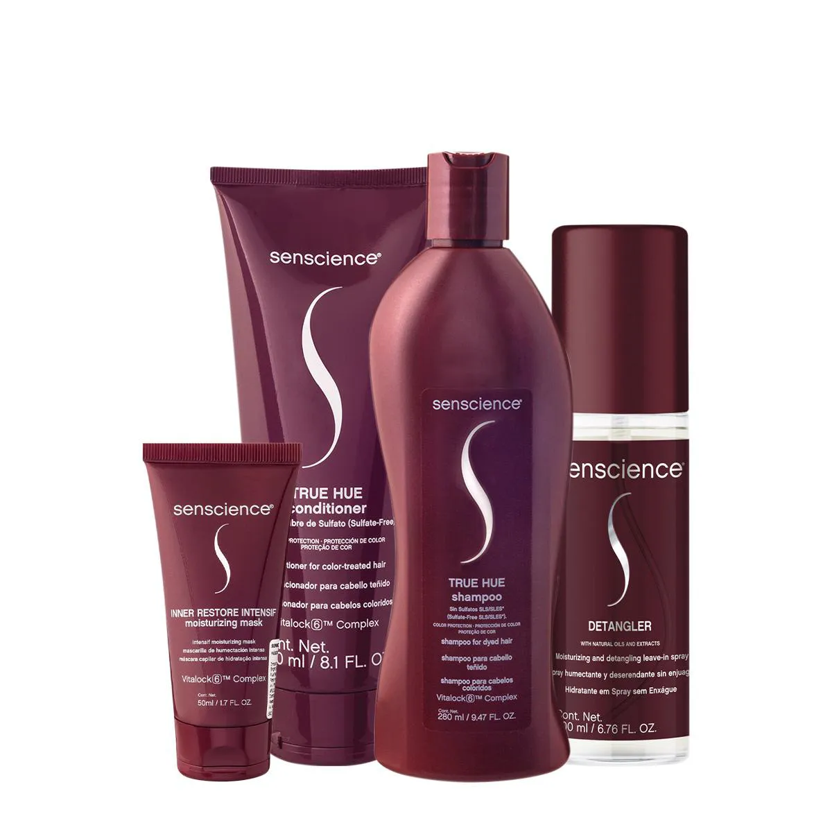KIT SENSCIENCE TRUE HUE INTENSIF DETANGLER HOME CARE LEAVE-IN (4 PRODUTOS)