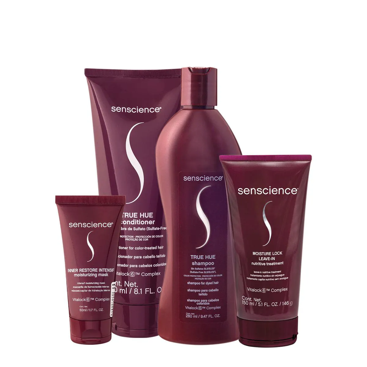 KIT SENSCIENCE TRUE HUE INTENSIF MOISTURE HOME CARE LEAVE-IN 50 (4 PRODUTOS)