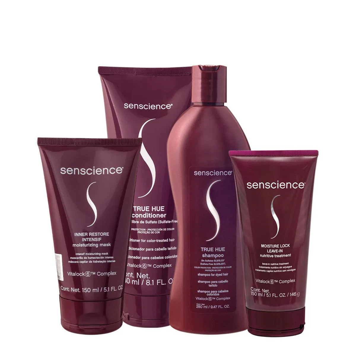 KIT SENSCIENCE TRUE HUE INTENSIF MOISTURE HOME CARE LEAVE-IN (4 PRODUTOS)