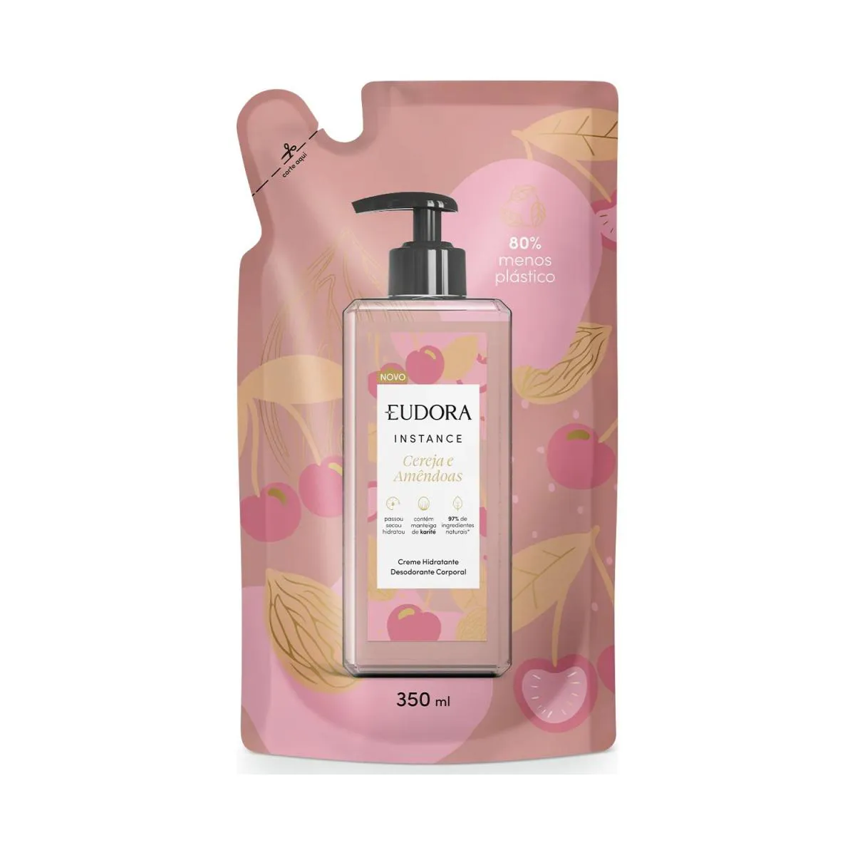 EUDORA INSTANCE CEREJA E AMêNDOAS REFIL HIDRATANTE 350ML
