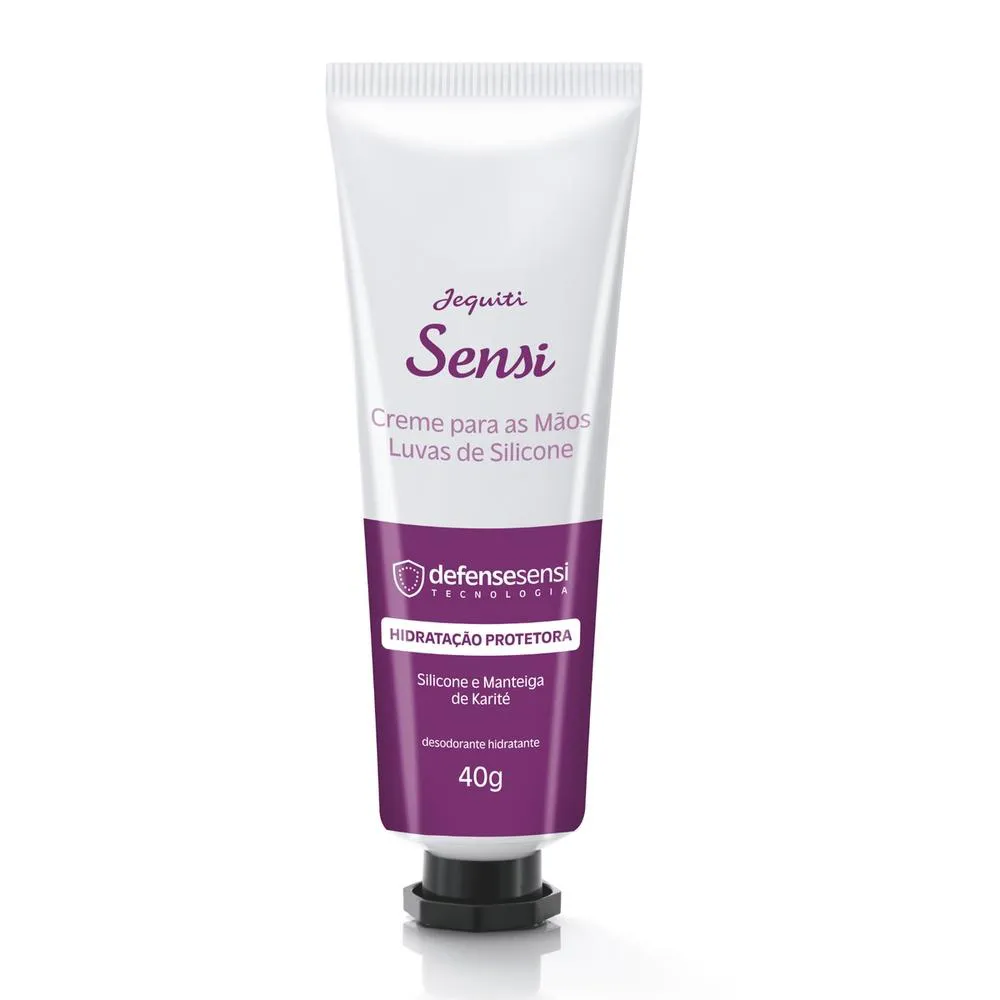 JEQUITI CREME HIDRATANTE PARA AS MãOS LUVA DE SILICONE 40G
