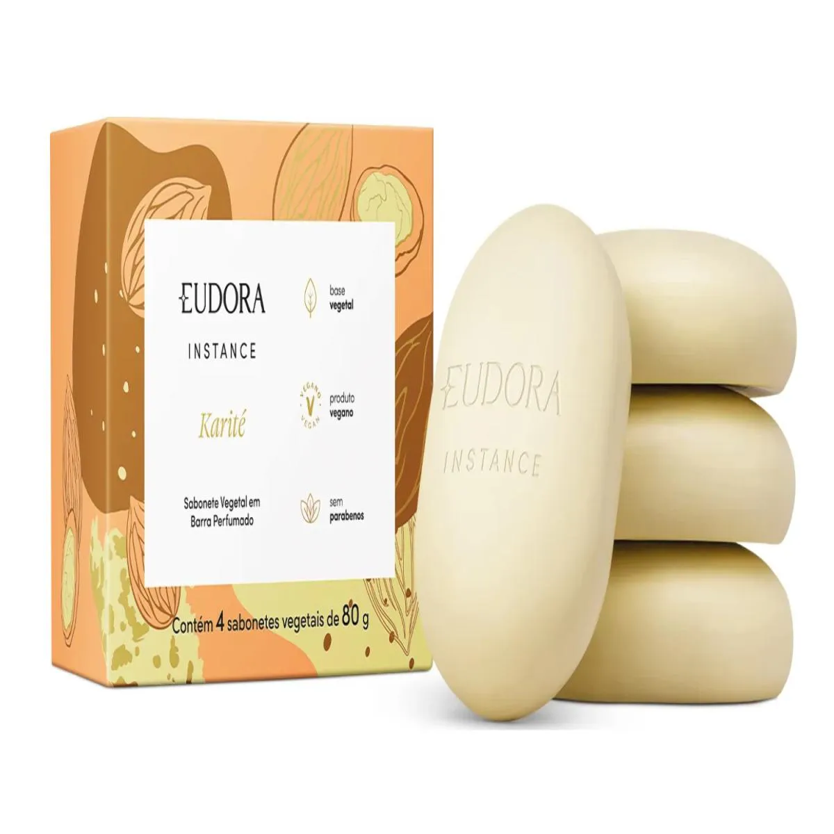 EUDORA INSTANCE KARITE SABONETE VEGETAL BARRA PERFUMADO 4X80G