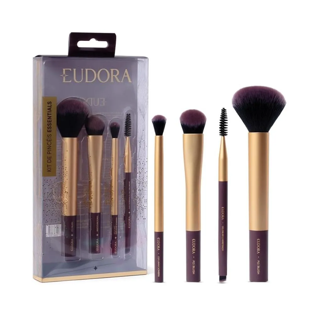 EUDORA KIT DE PINCéIS ESSENTIALS (4 ITENS)