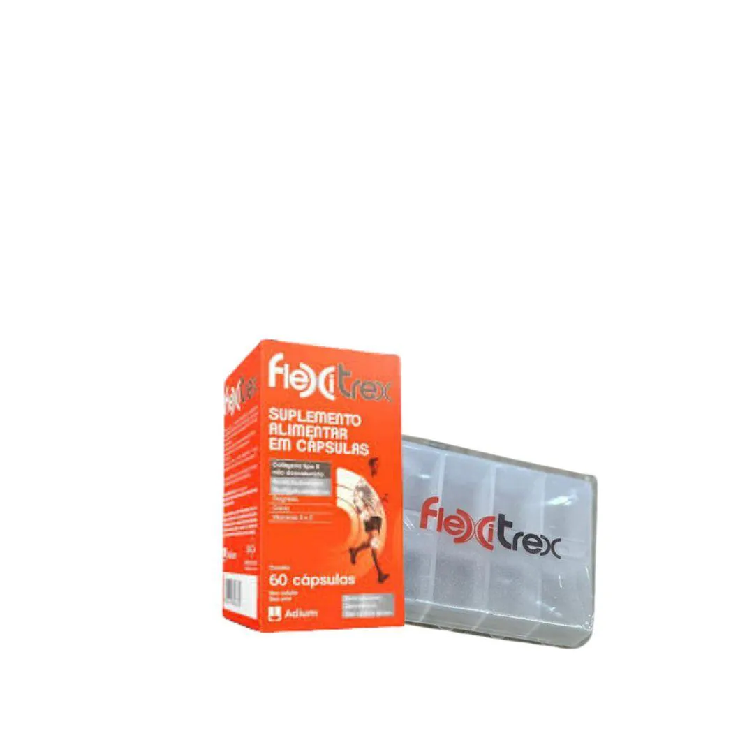 FLEXITREX COLáGENO COM 60 CáPSULAS - OFERTA ESPECIAL! COMPRE E GANHE UM PORTA COMPRIMIDOS