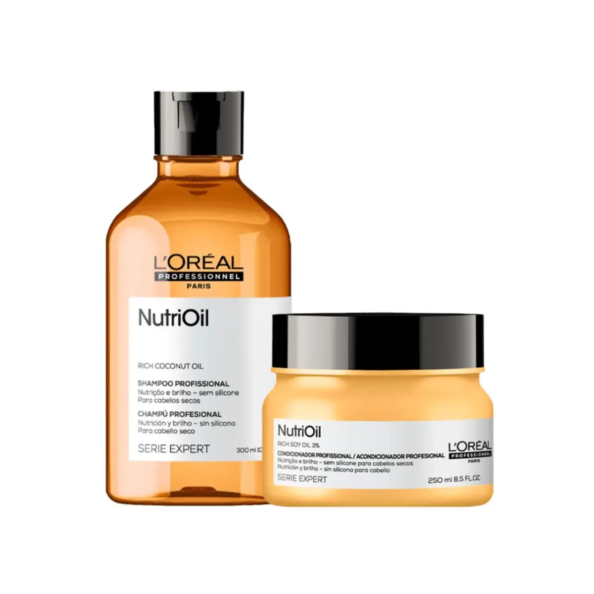 Kit L'Oréal Professionnel NutriOil - Shampoo 300ml + Máscara 250g