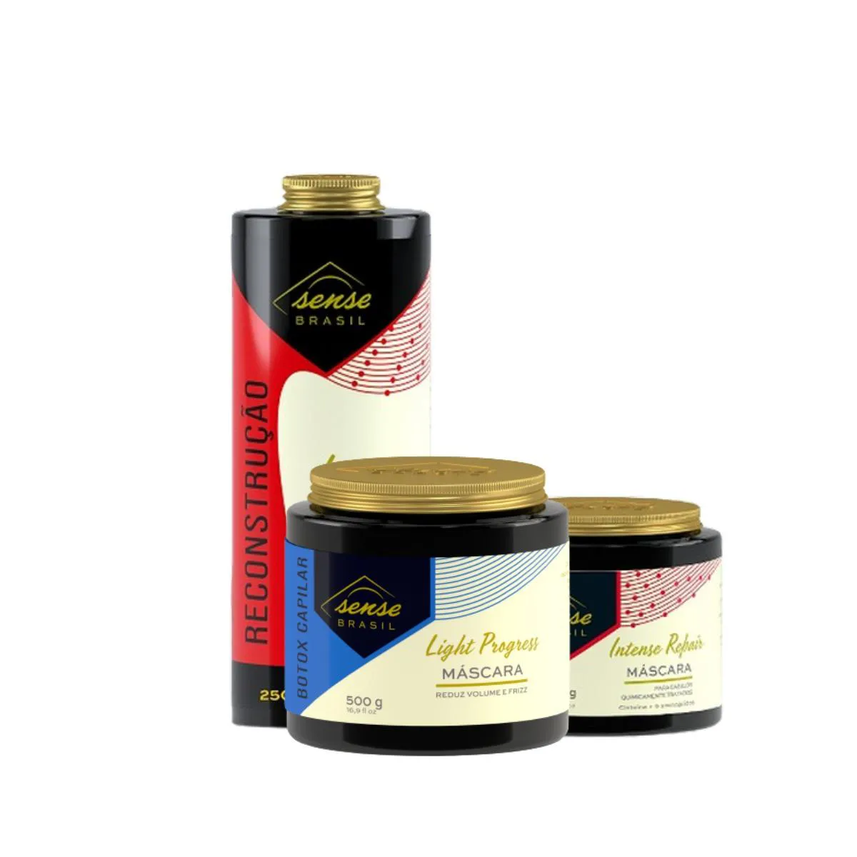 KIT SENSE INTENSE REPAIR (SHAMPOO 250ML + MáSC 250ML) + BOTOX LIGHT 500ML