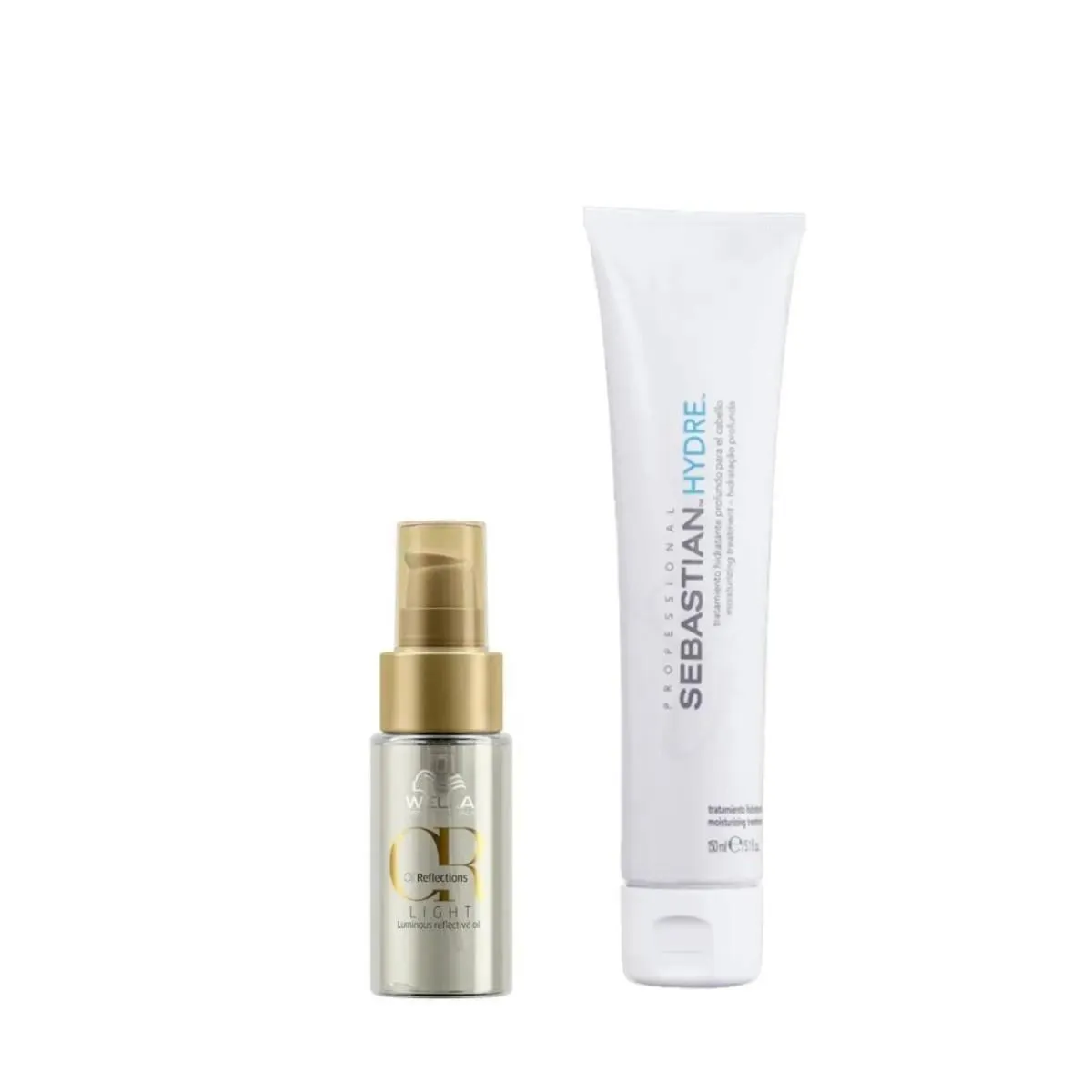 KIT SEBASTIAN PROFESSIONALS + WELLA (MáSCARA  HYDRE 150ML + OIL REFLECTION LIGHT 30ML)