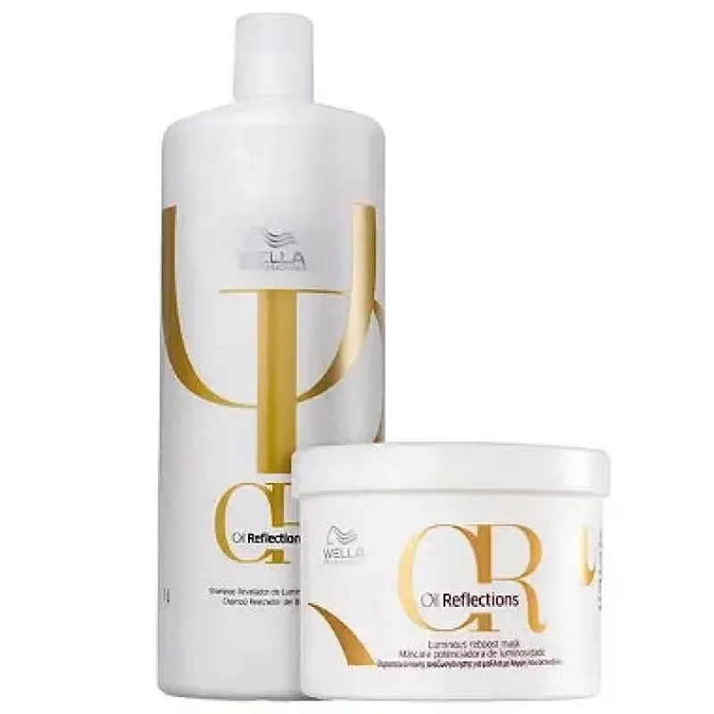KIT WELLA OIL REFLECTIONS  (SHAMPOO 1LITRO + MáSCARA 500ML)