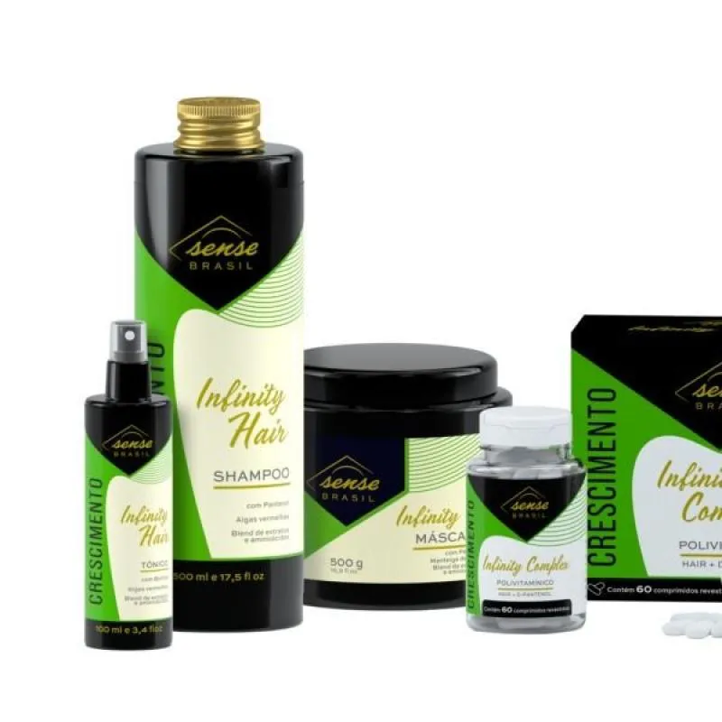 SENSE  BRASIL INFINITY HAIR KIT CRESCIMENTO COMPLETO (04 PRODUTOS)
