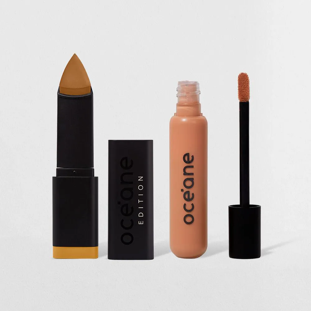 KIT BASE EM BASTãO ALMOND + CORRETIVO MéDIUM TAN OCéANE EDITION (2 PRODUTOS)