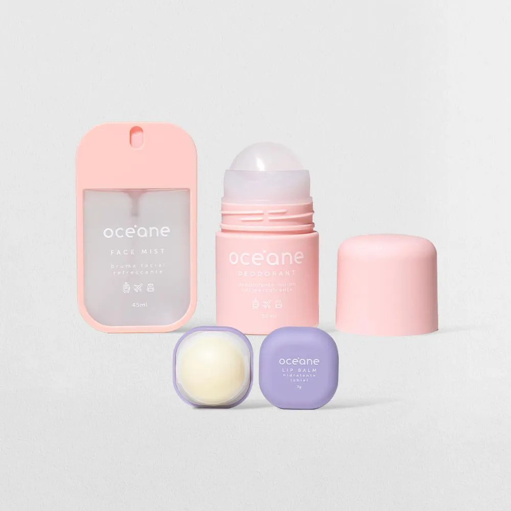KIT BRUMA FACIAL + DESODORANTE + HIDRATANTE LABIAL TRAVEL (3 PRODUTOS)