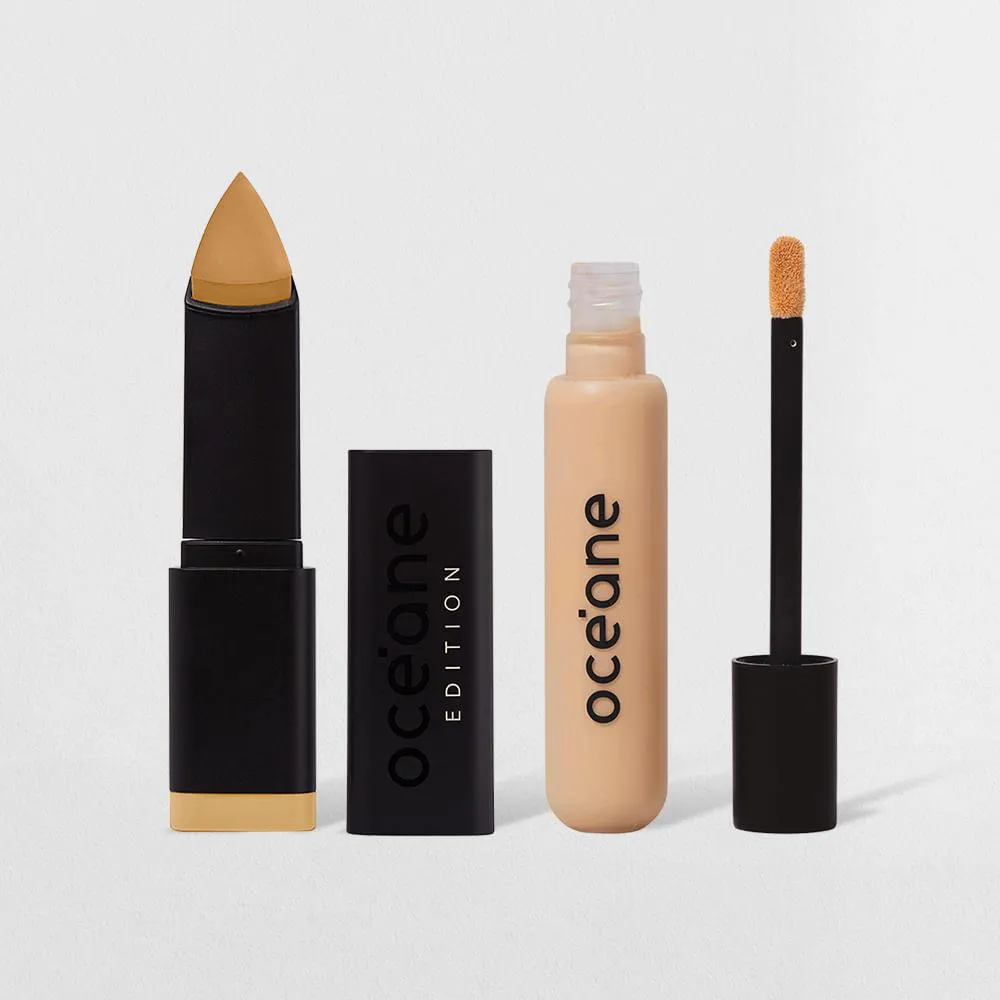 KIT BASE EM BASTãO BEIGE + CORRETIVO LíQUIDO MEDIUM LIGHT OCéANE EDITION (2 PRODUTOS)