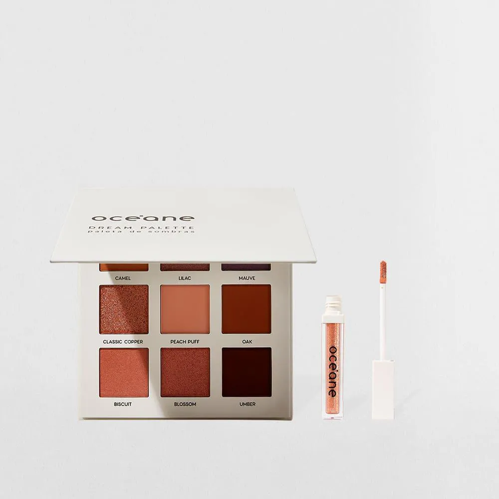 KIT PALETA DE SOMBRAS DREAM + SOMBRA LíQUIDA QUARTZO OCéANE LIMITED (2 PRODUTOS)