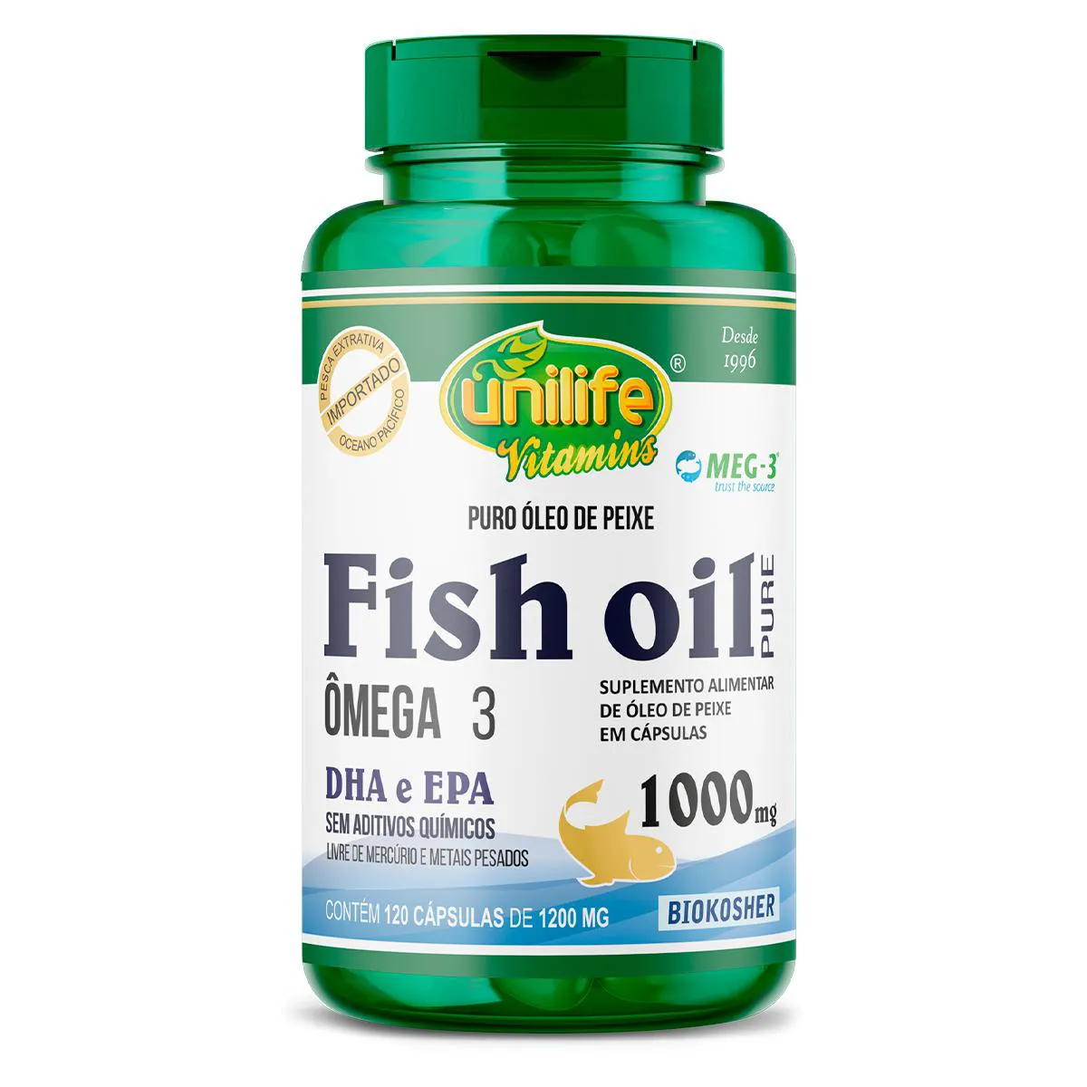 ÓLEO DE PEIXE FISH OIL UNILIFE 120 CAPSULAS 1000MG