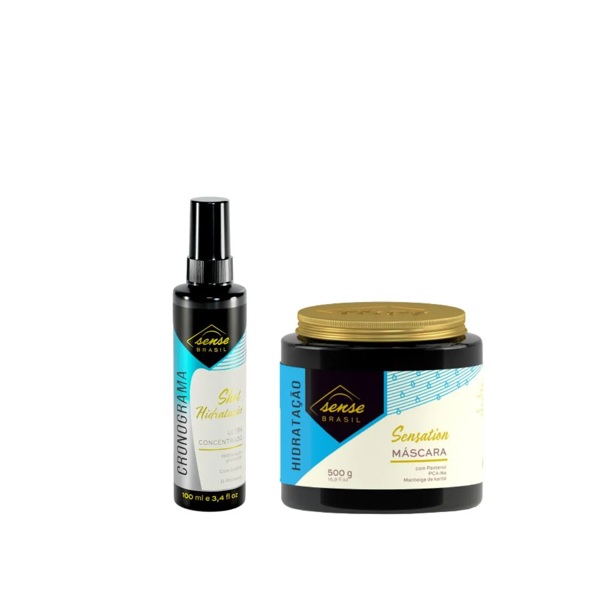 KIT SENSE  SENSATION MáSCARA 500ML +SHOT HIDRATAçãO
