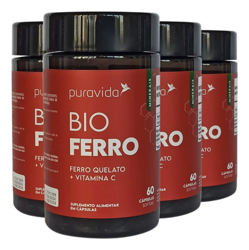 BIO FERRO 4 X 60 CáPSULAS PURAVIDA