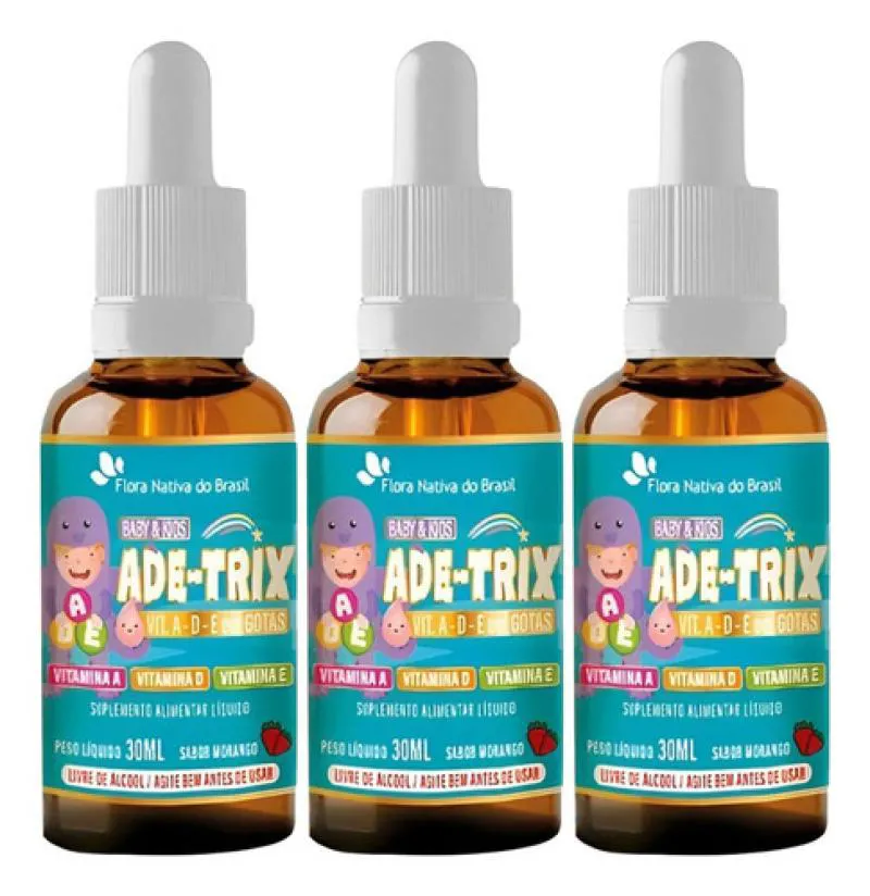 ADE-TRIX KIDS MULTIVITAMíNICO GOTAS 3 X 30ML FLORA NATIVA